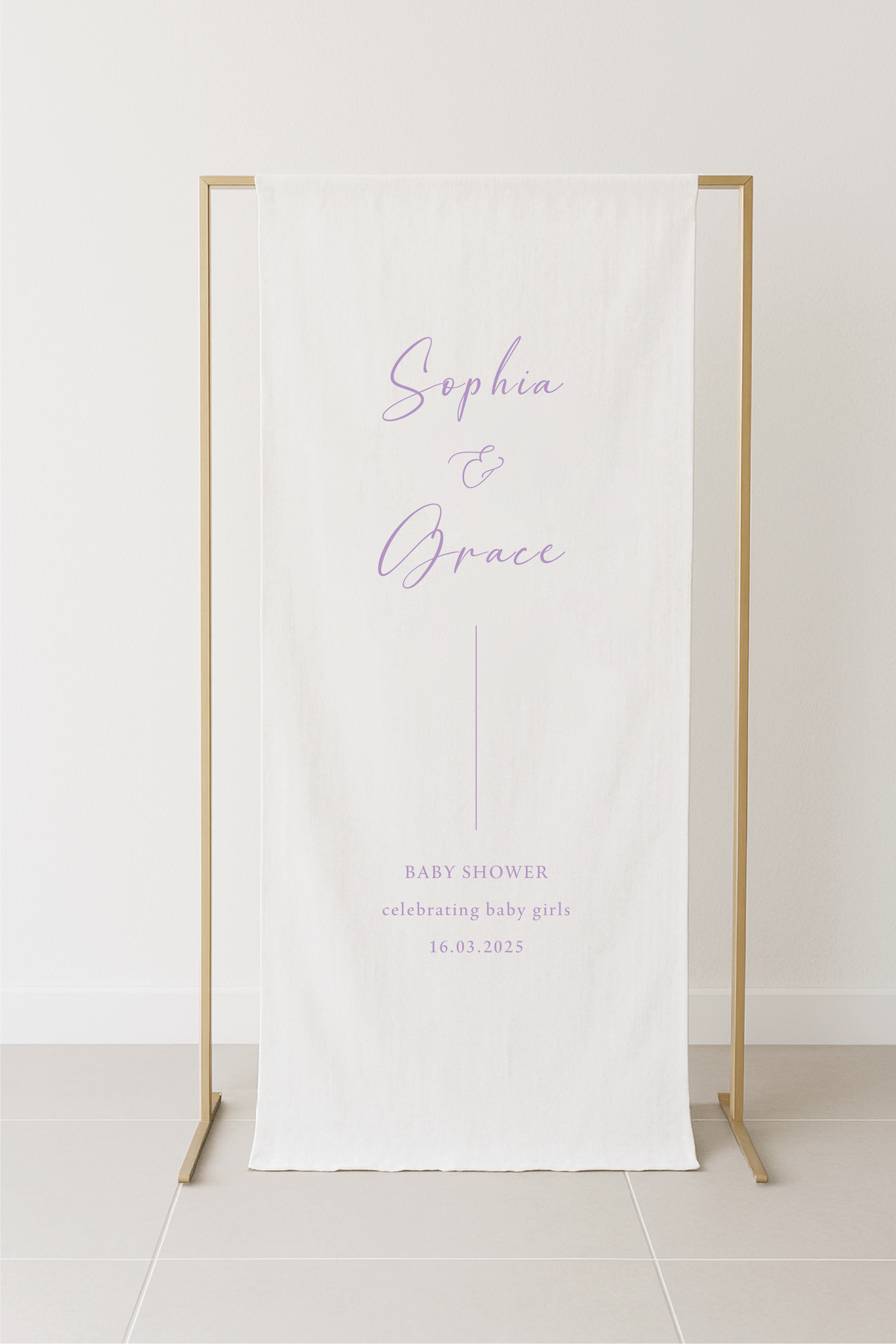 Elegant Baby Shower Fabric Signage