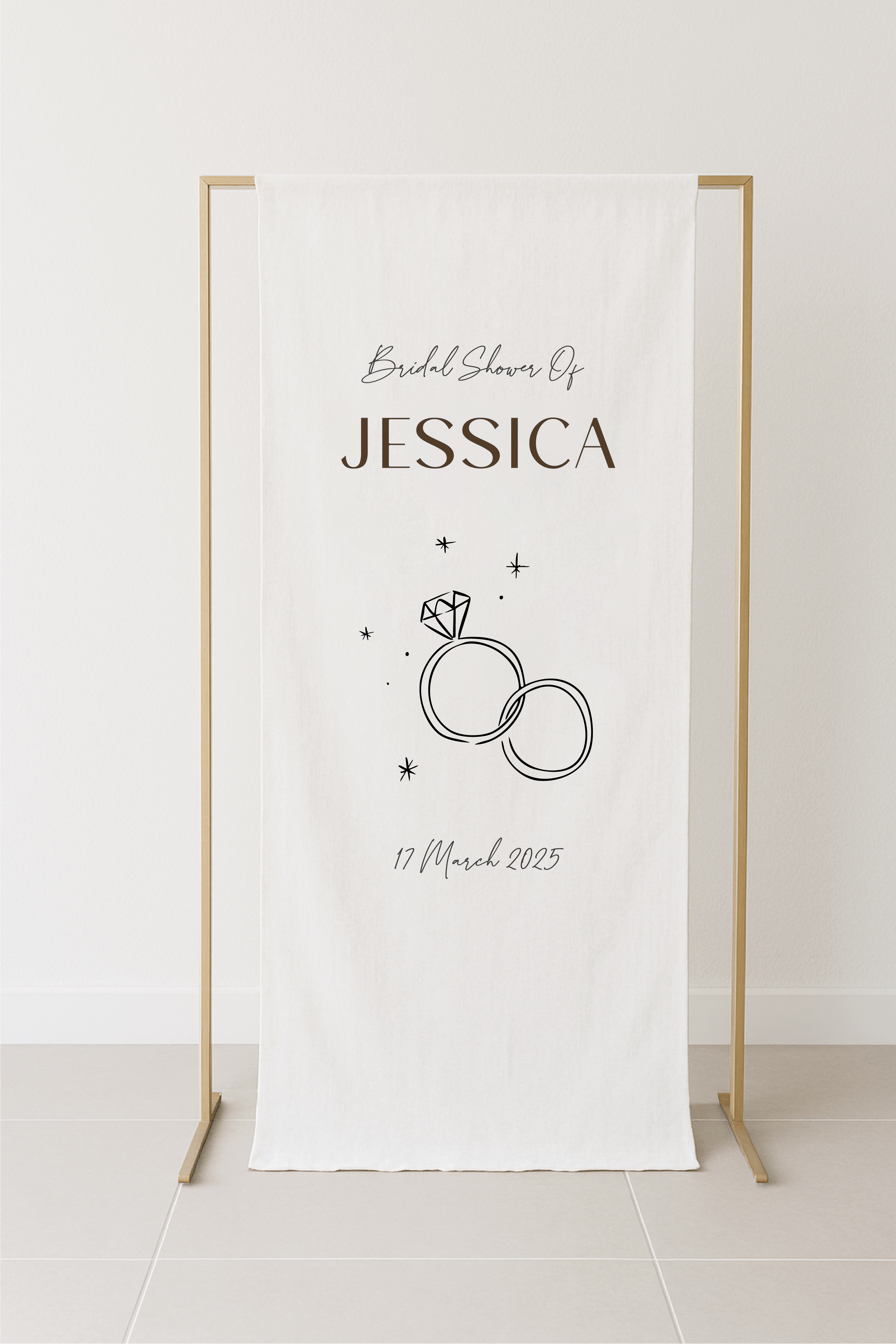 Line Art Bachelor-ette Fabric Signage