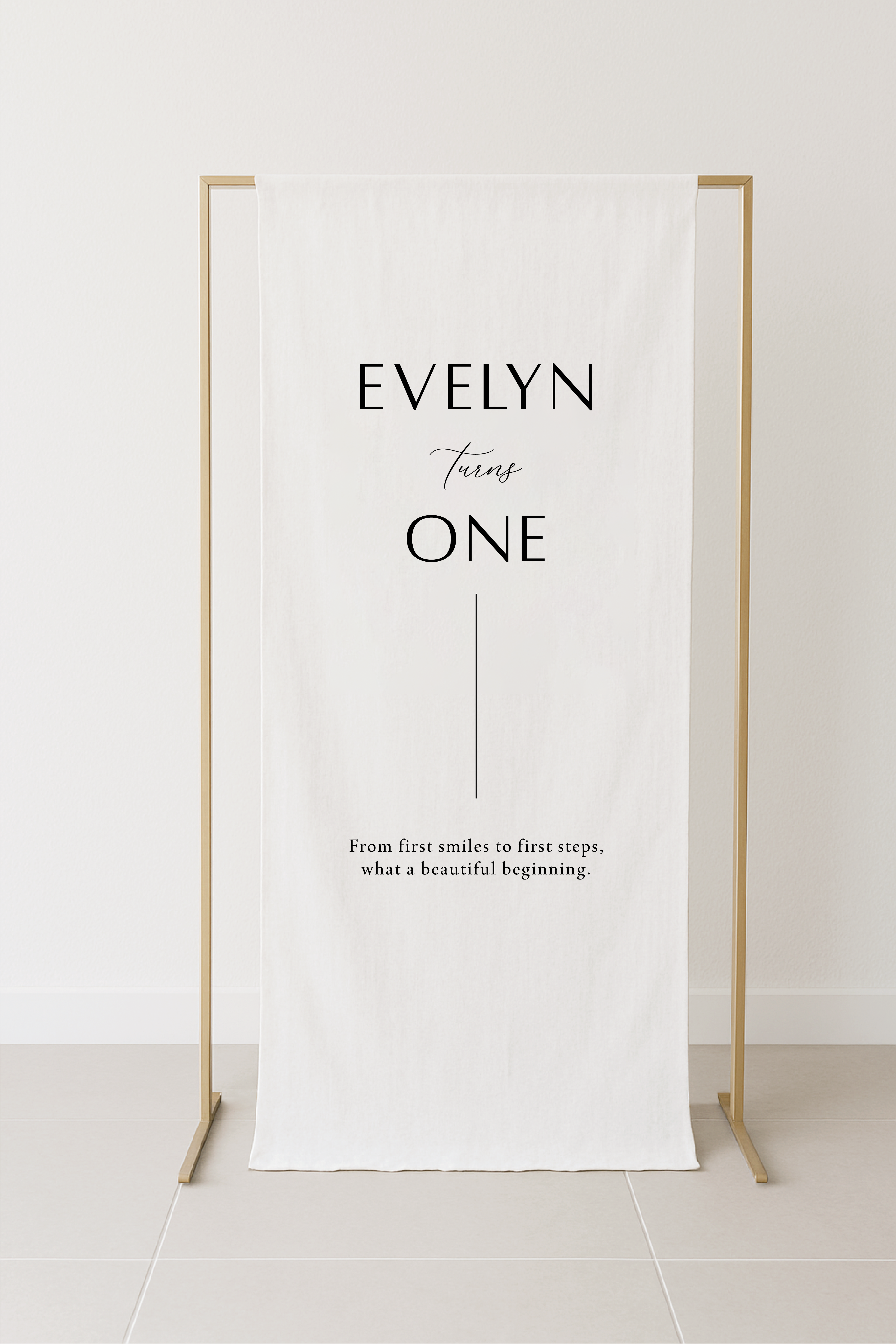 Elegant Birthday Fabric Signage
