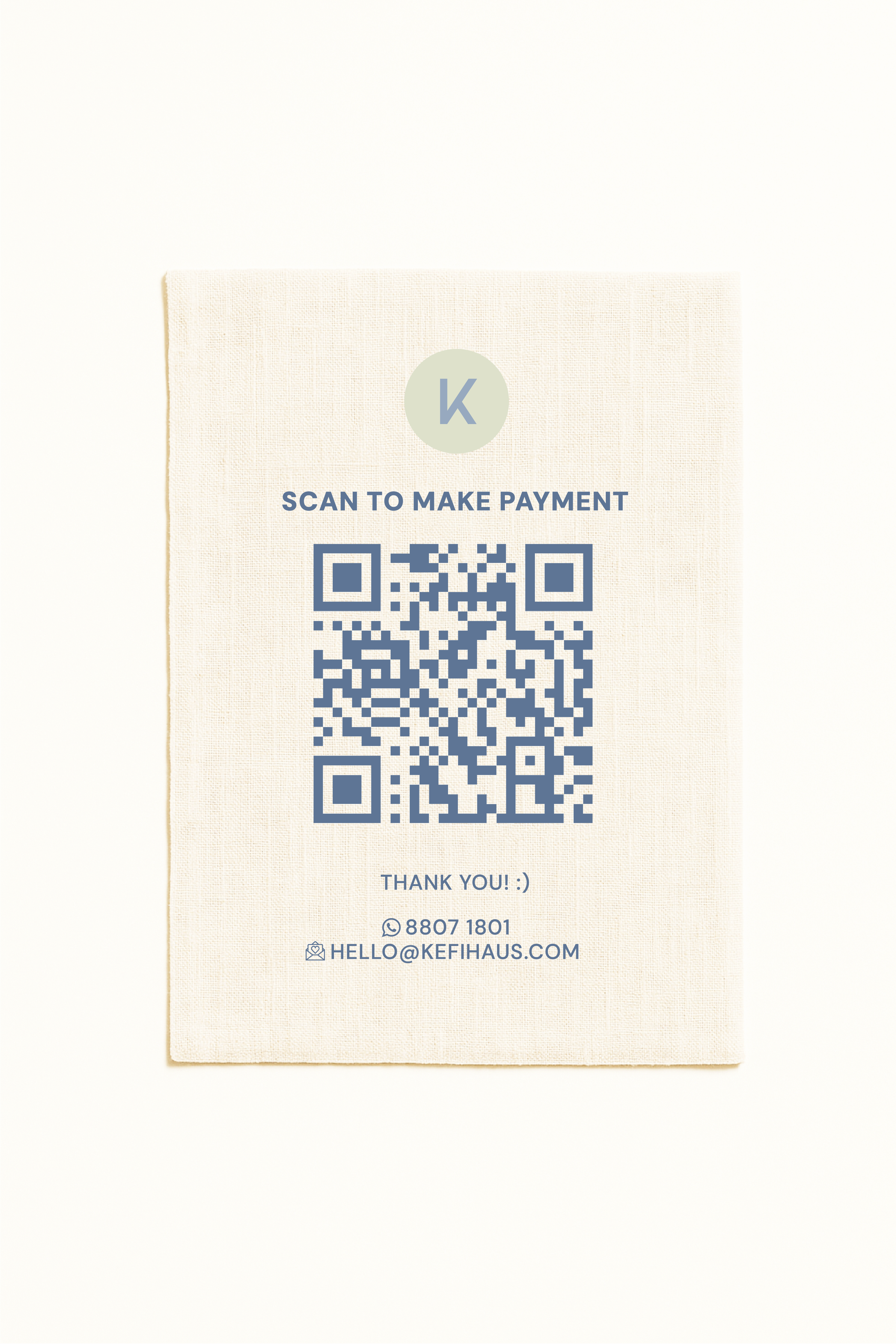 Classic Business Socials/Payment Fabric Signage