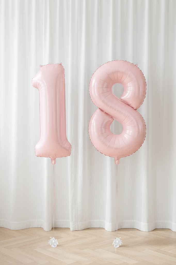 Blush Pink Number Foil Helium Balloon