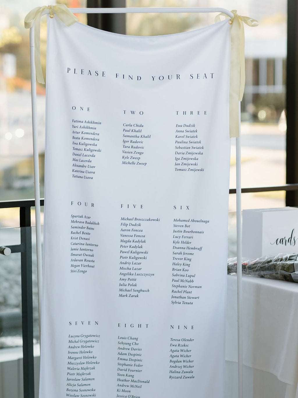 Linen Wedding Seating Chart Signage