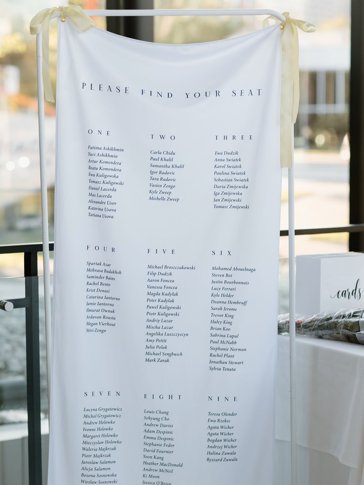 Linen Wedding Seating Chart Signage