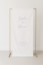 Elegant Baby Shower Fabric Signage