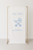 Line Art Baby Shower Fabric Signage