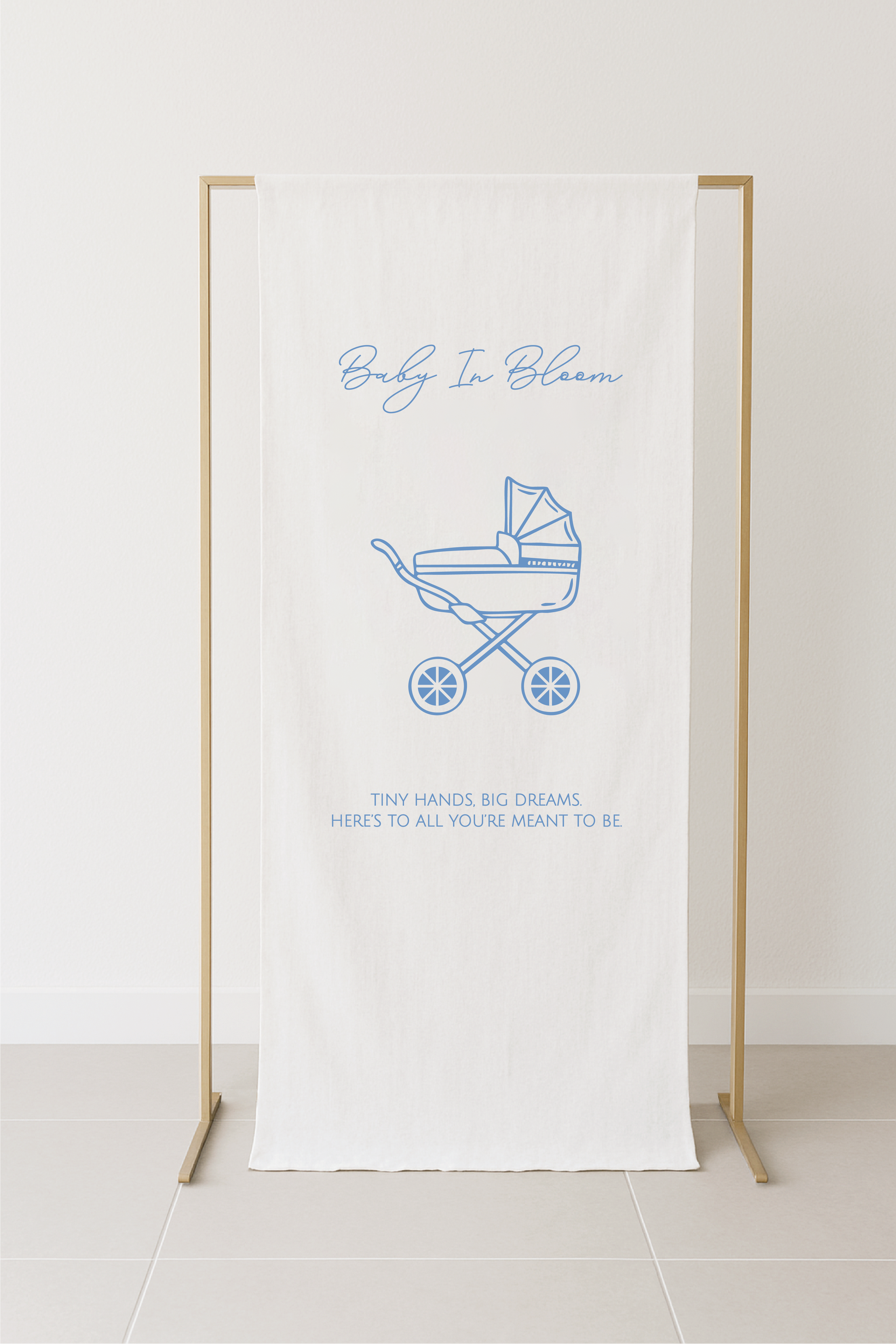 Line Art Baby Shower Fabric Signage