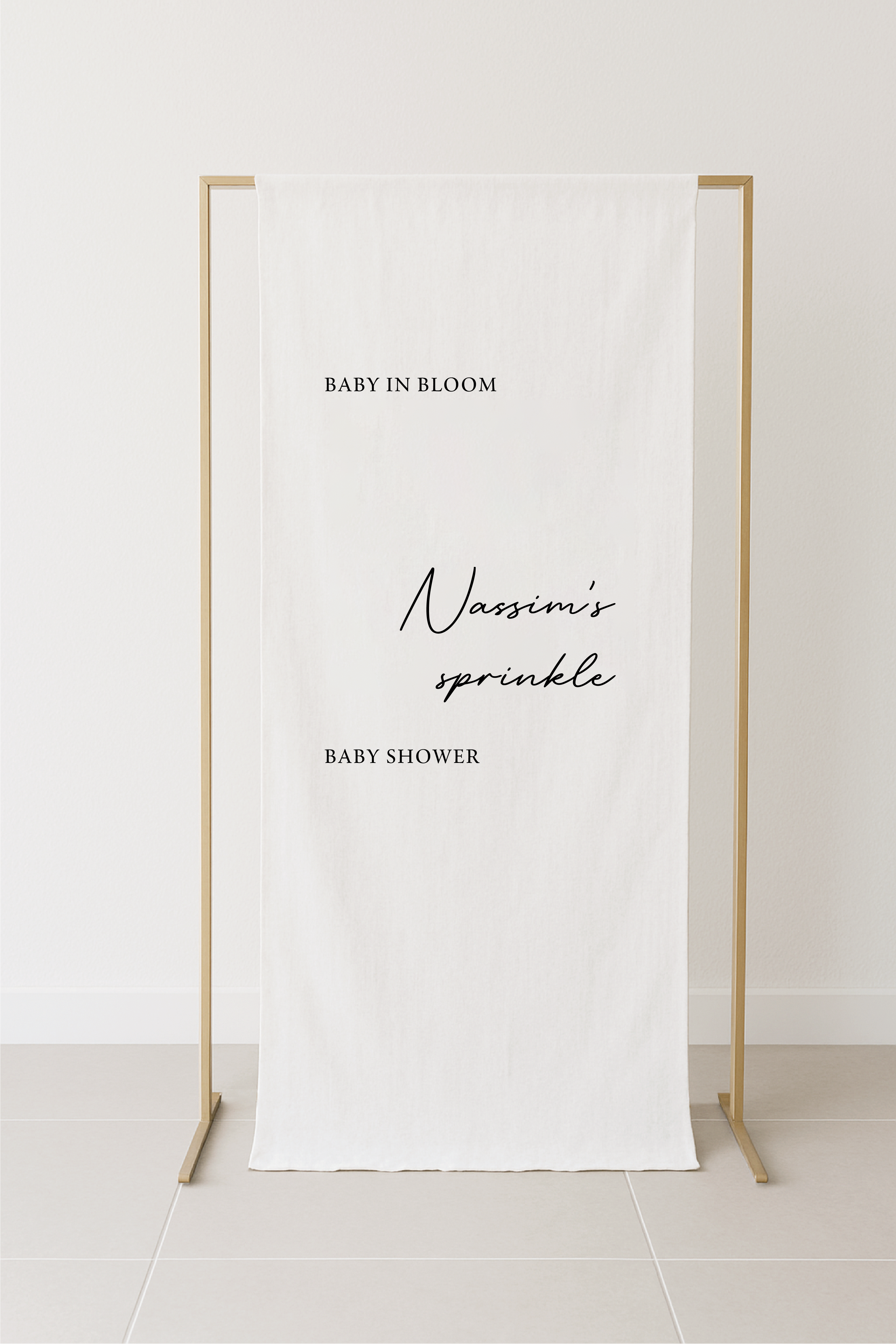 Minimal Baby Shower Fabric Signage