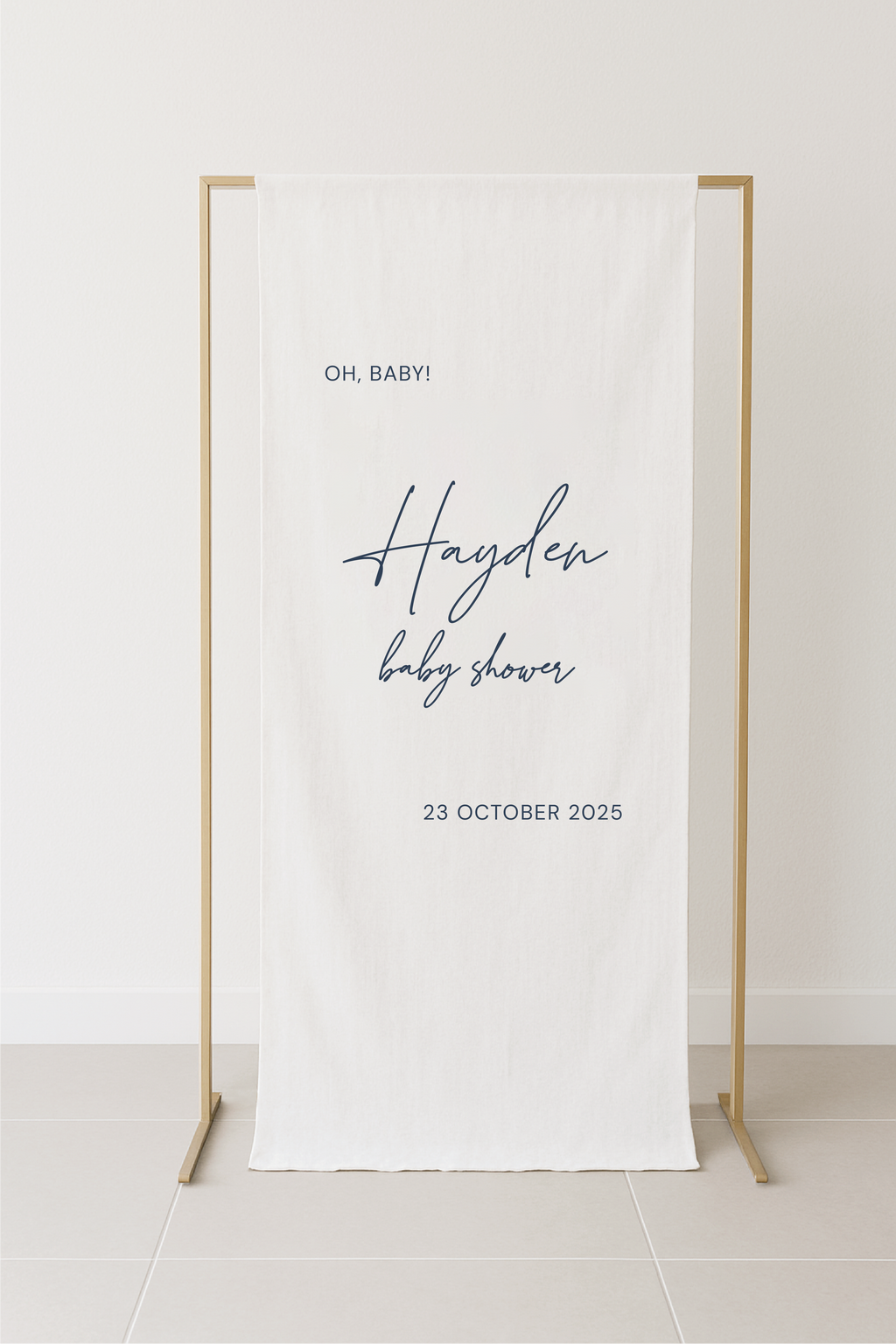 Timeless Baby Shower Fabric Signage