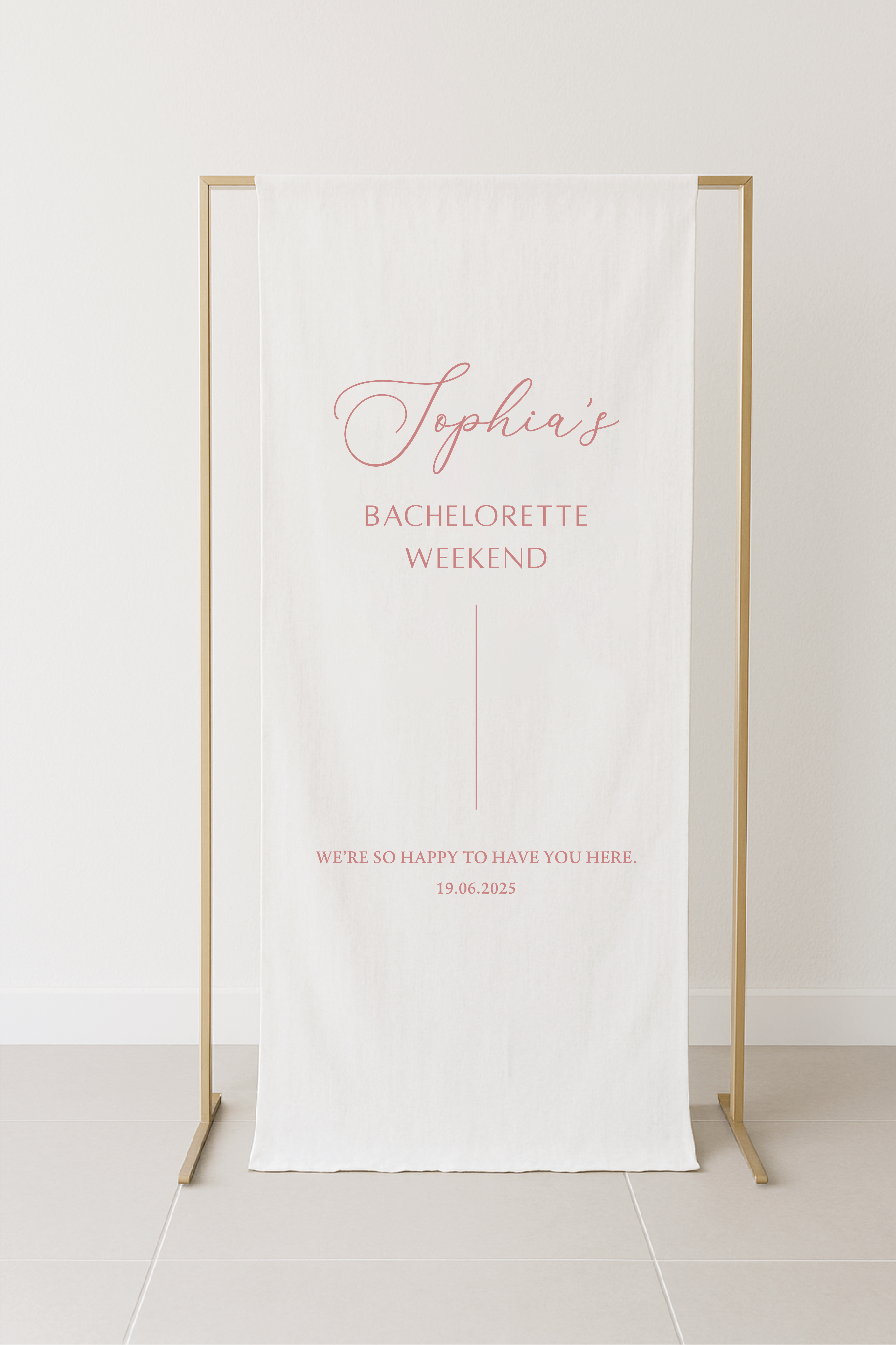 Elegant Bachelor-ette Fabric Signage