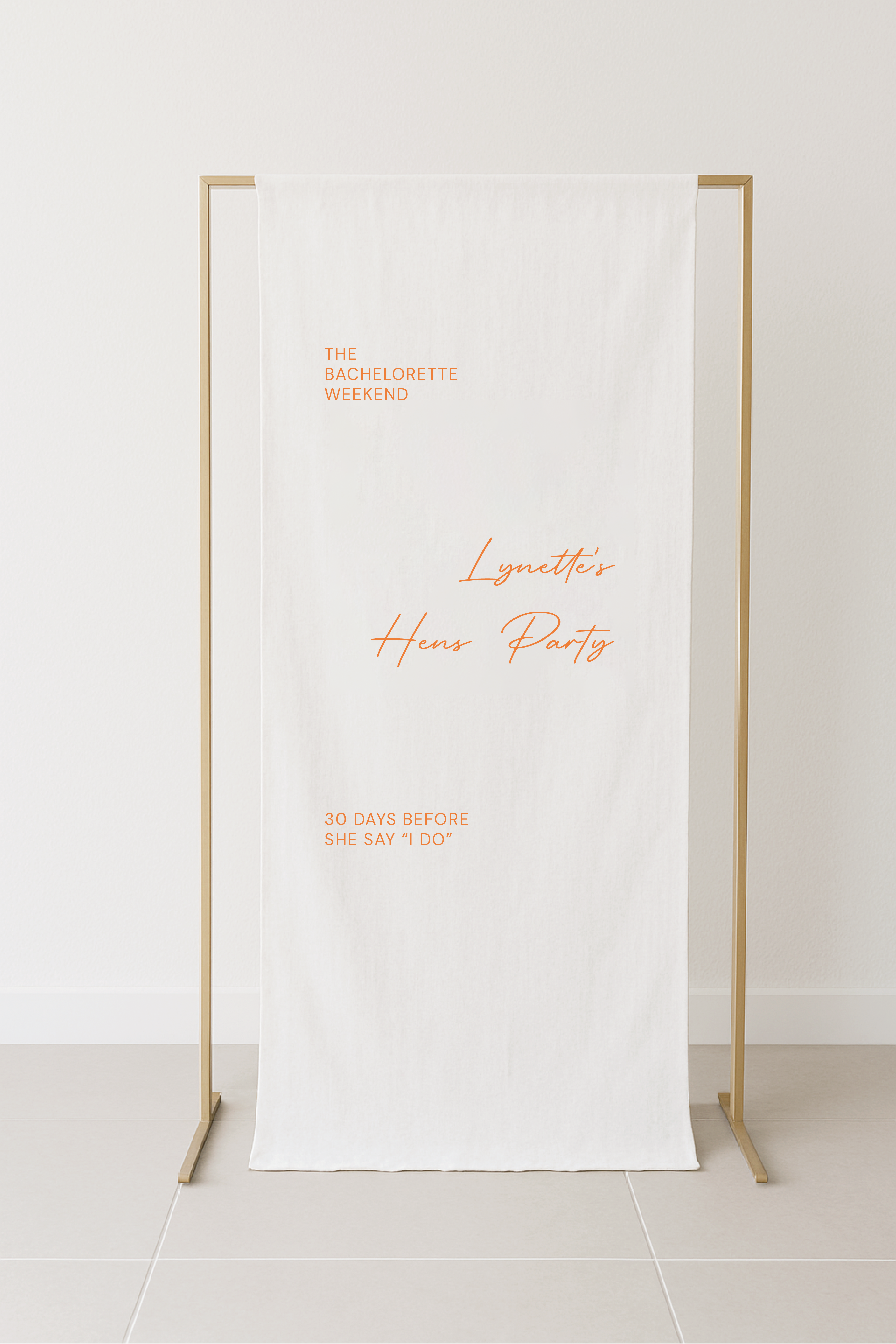 Minimal Bachelor-ette Fabric Signage