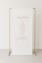 Line Art Birthday Fabric Signage
