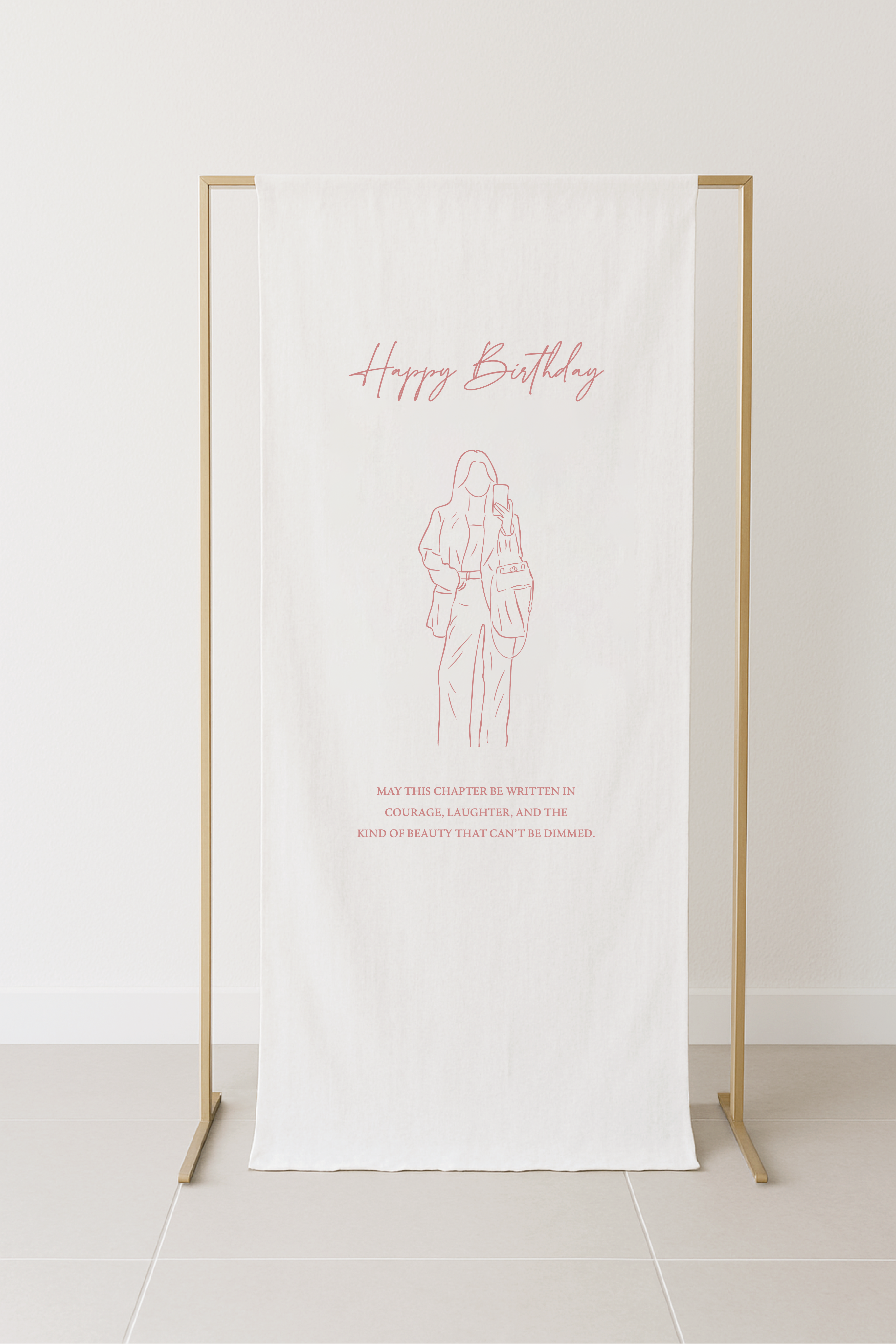 Line Art Birthday Fabric Signage