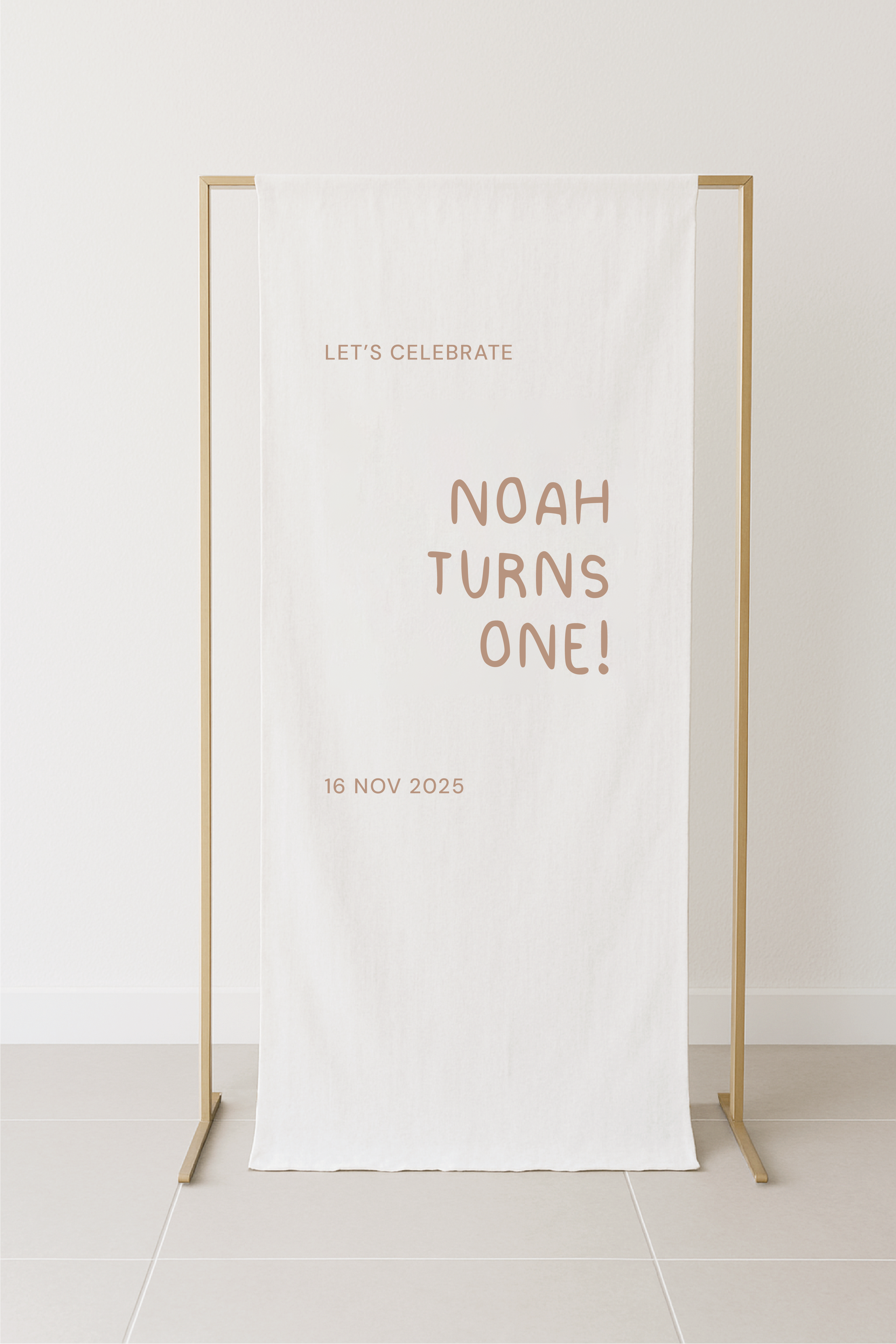 Minimal Birthday Fabric Signage