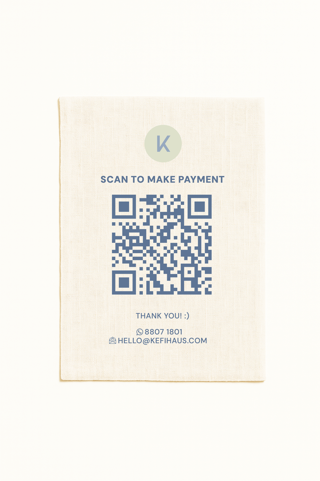 Classic Business Socials/Payment Fabric Signage