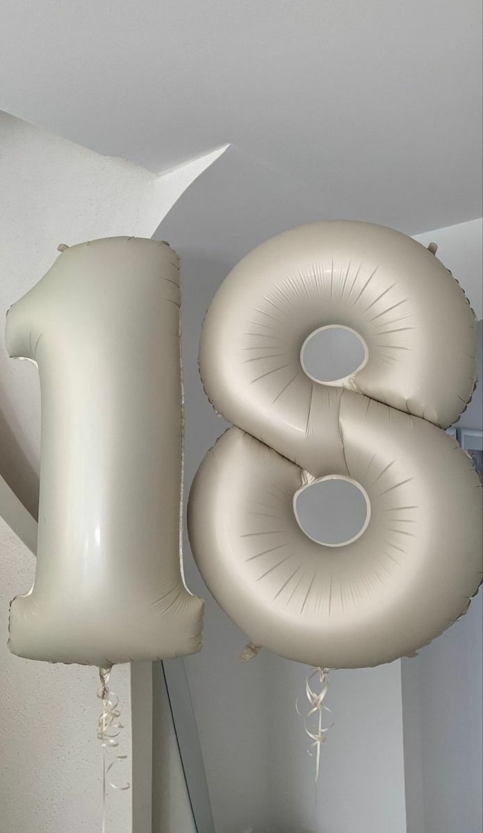 Cream Number Foil Helium Balloon