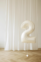 Cream Number Foil Helium Balloon