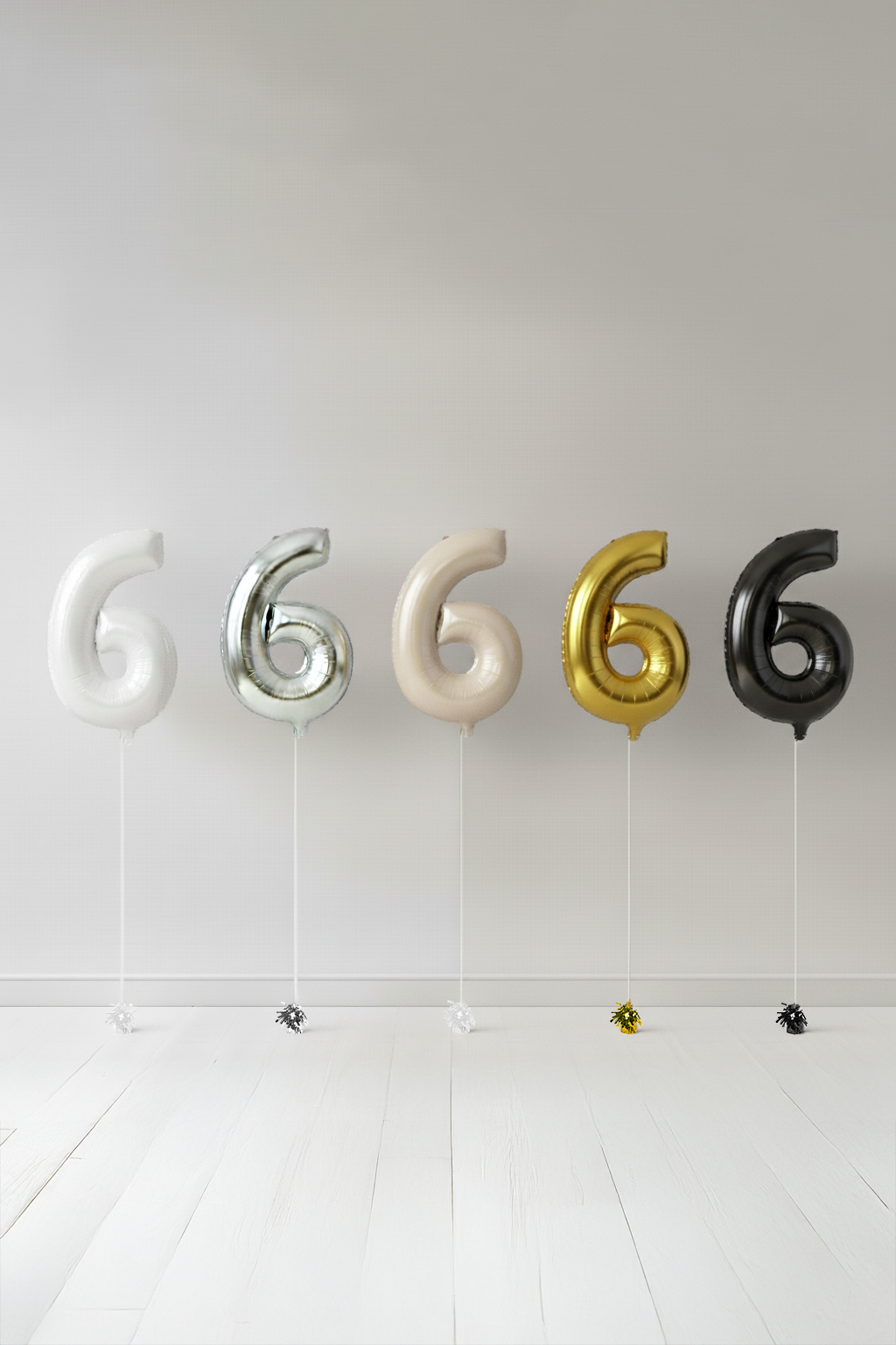 Number Six Foil Helium Balloon