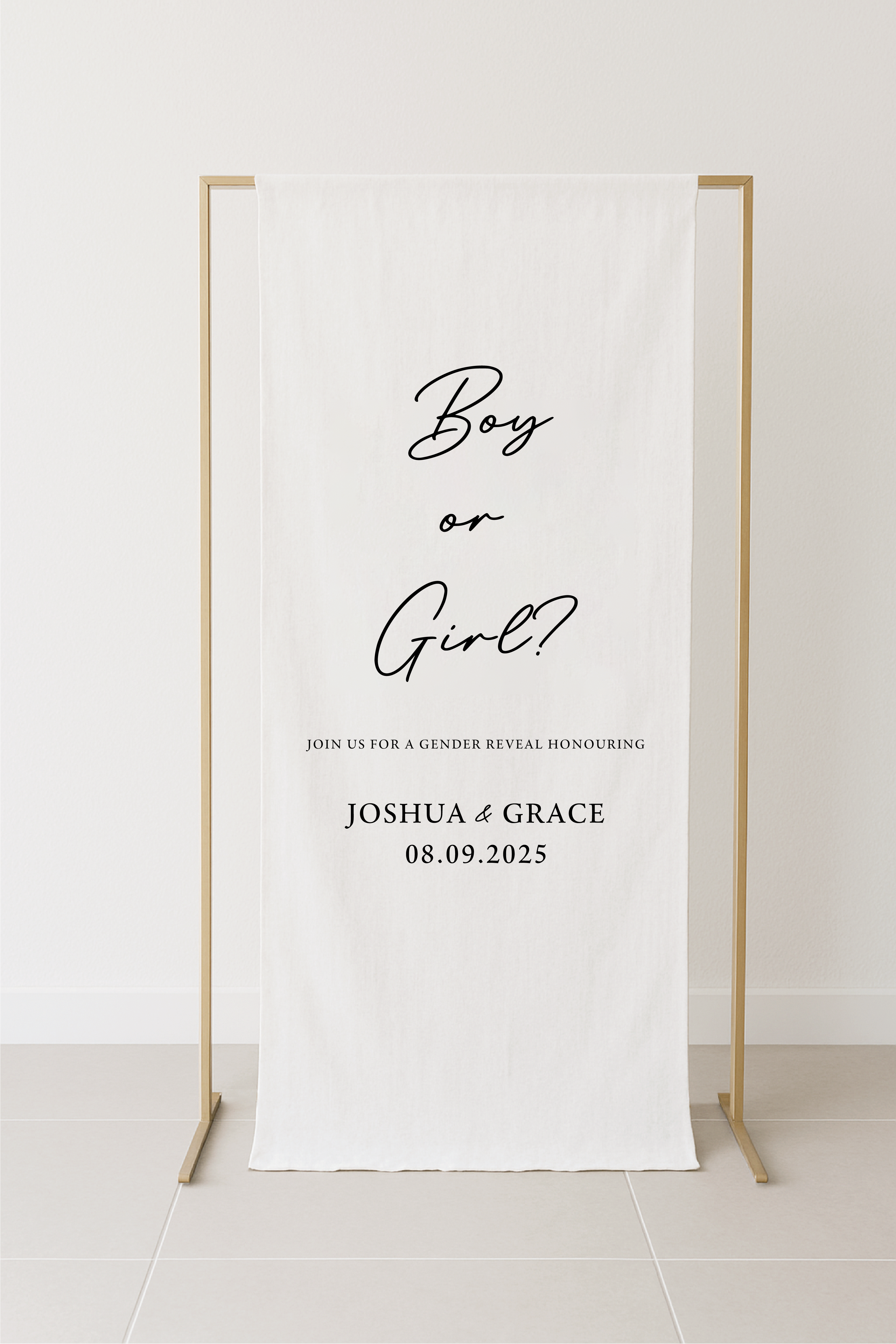 Classic Gender Reveal Fabric Signage