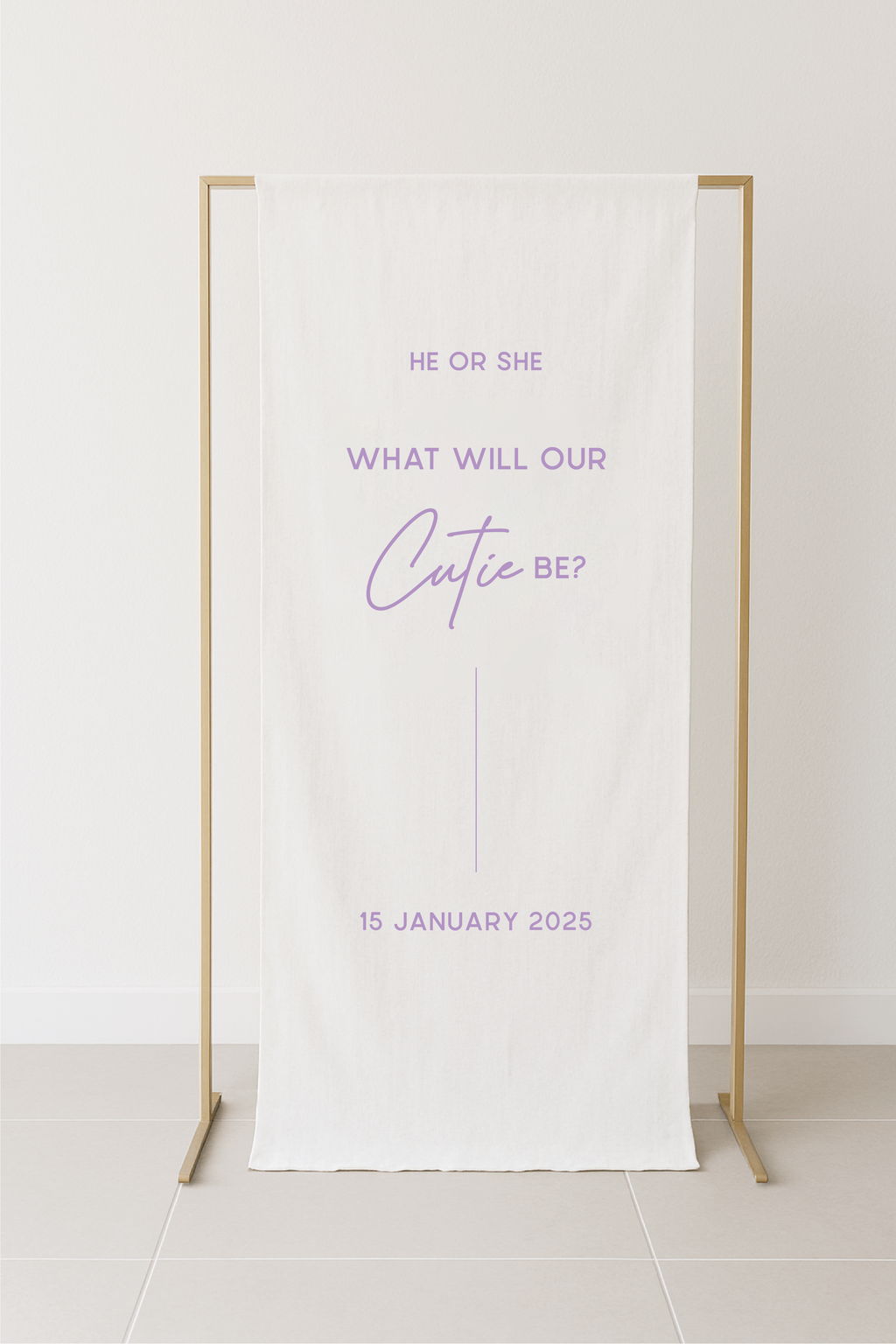 Elegant Gender Reveal Fabric Signage