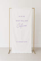 Elegant Gender Reveal Fabric Signage