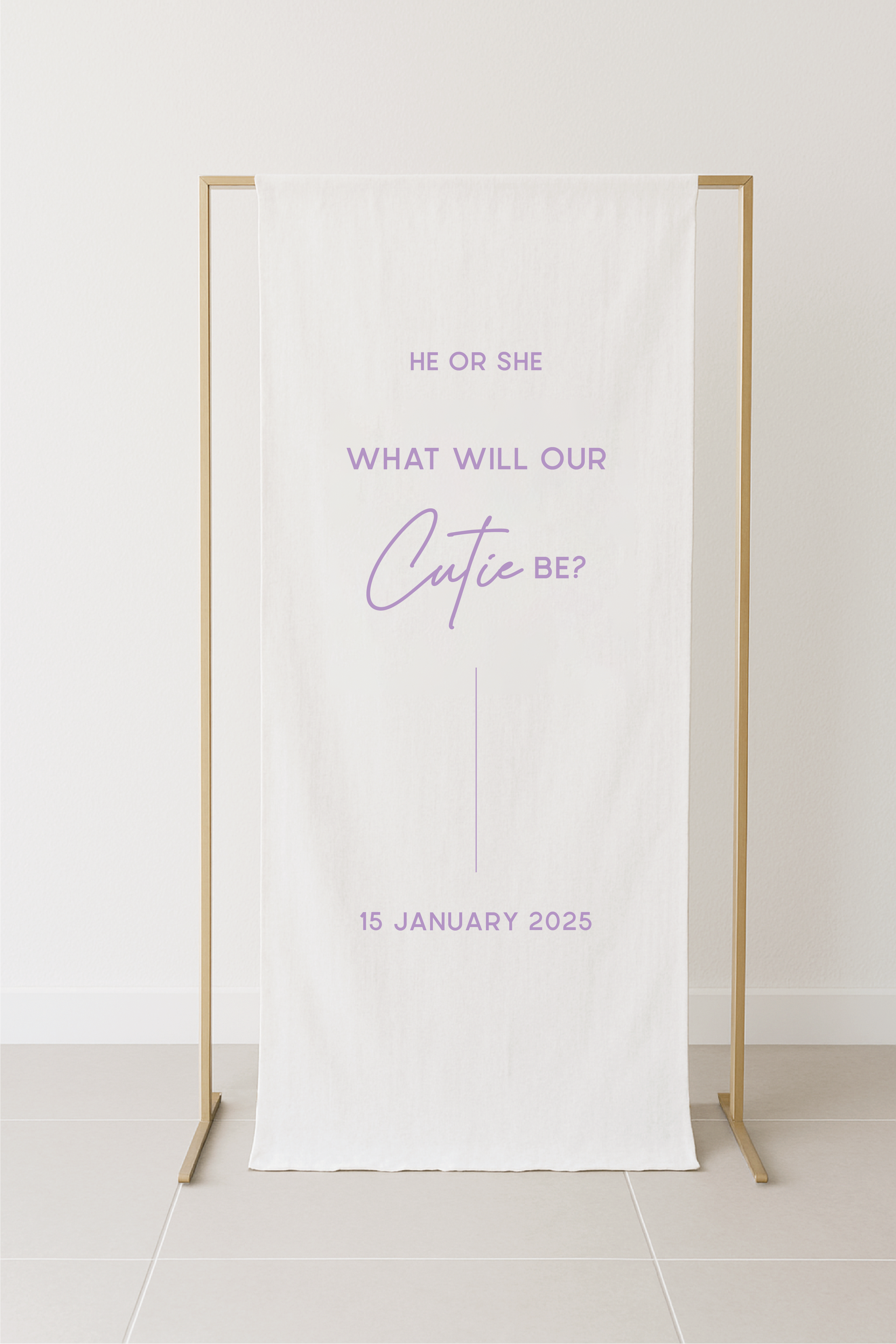 Elegant Gender Reveal Fabric Signage