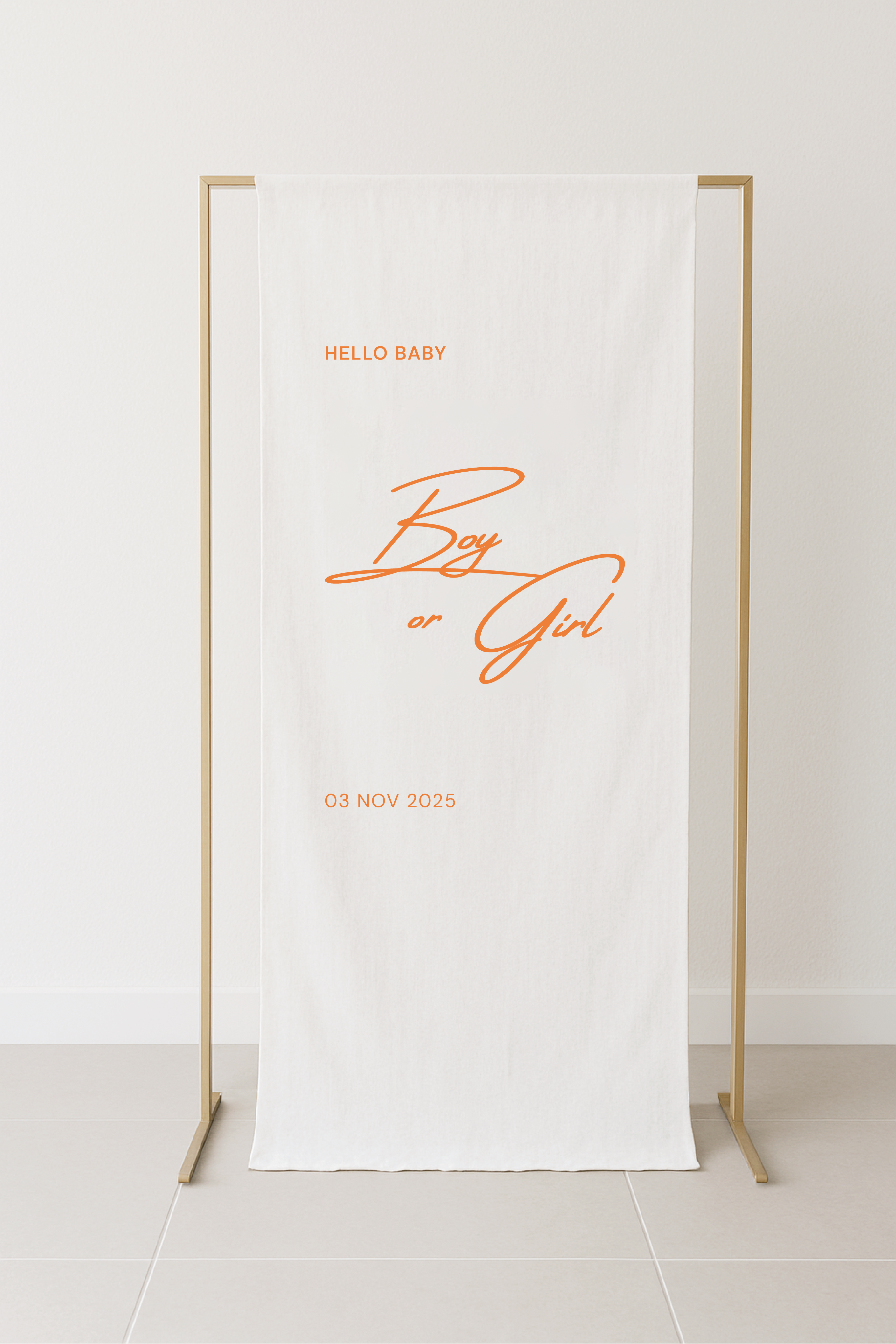 Minimal Gender Reveal Fabric Signage