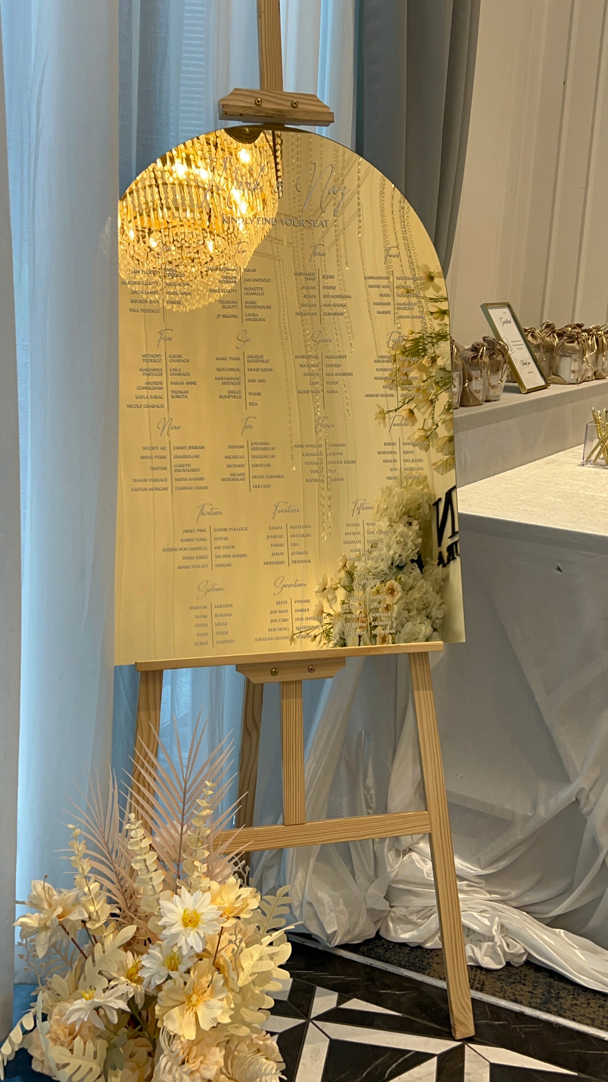 Acrylic Wedding Seating Chart Signage