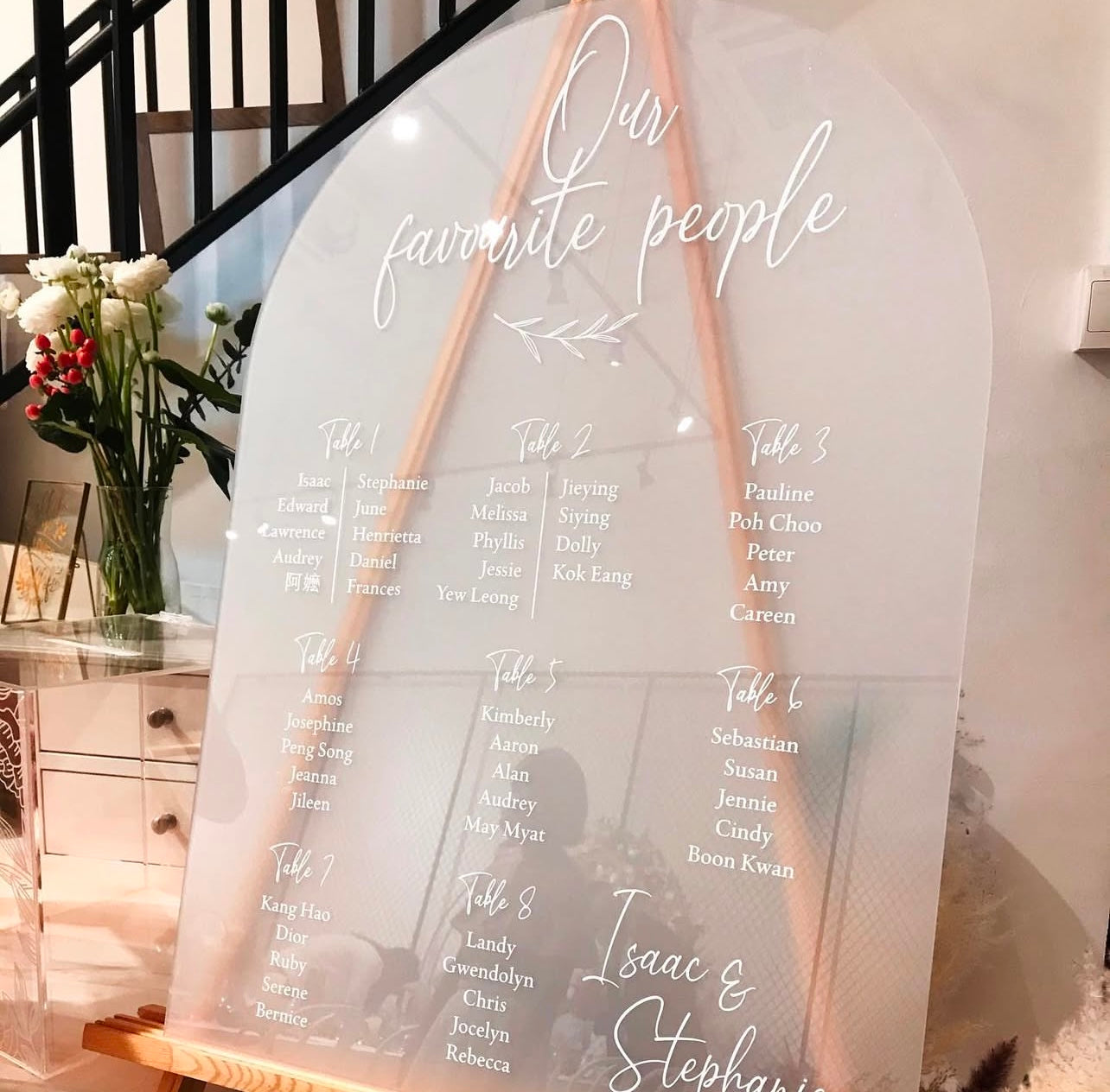 Acrylic Wedding Seating Chart Signage