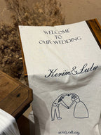 Linen Wedding Welcome Signage