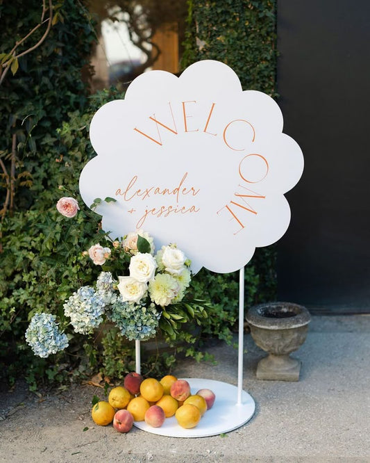 Scallop Wedding Welcome Signage