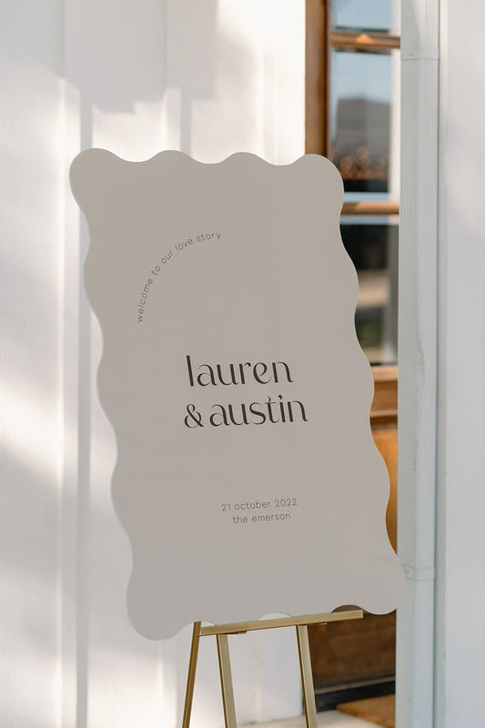 Wavy Wedding Welcome Signage