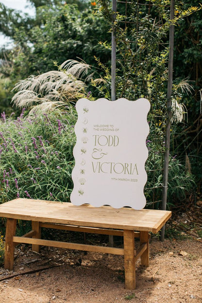 Wavy Wedding Welcome Signage