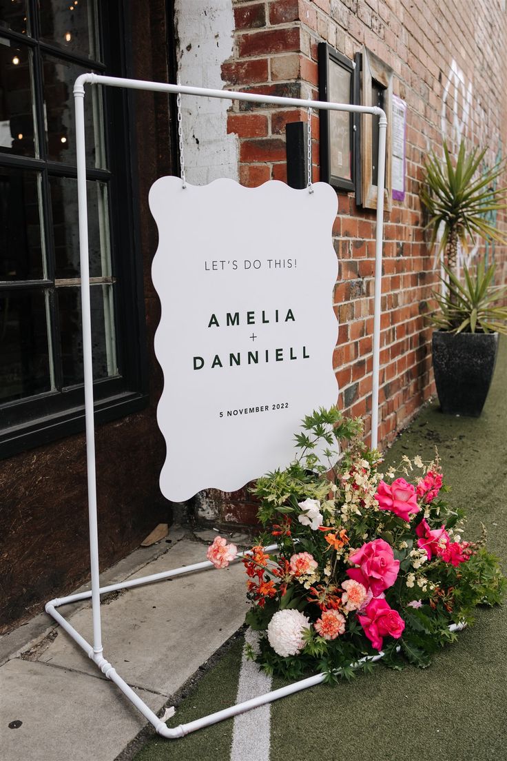 Wavy Wedding Welcome Signage