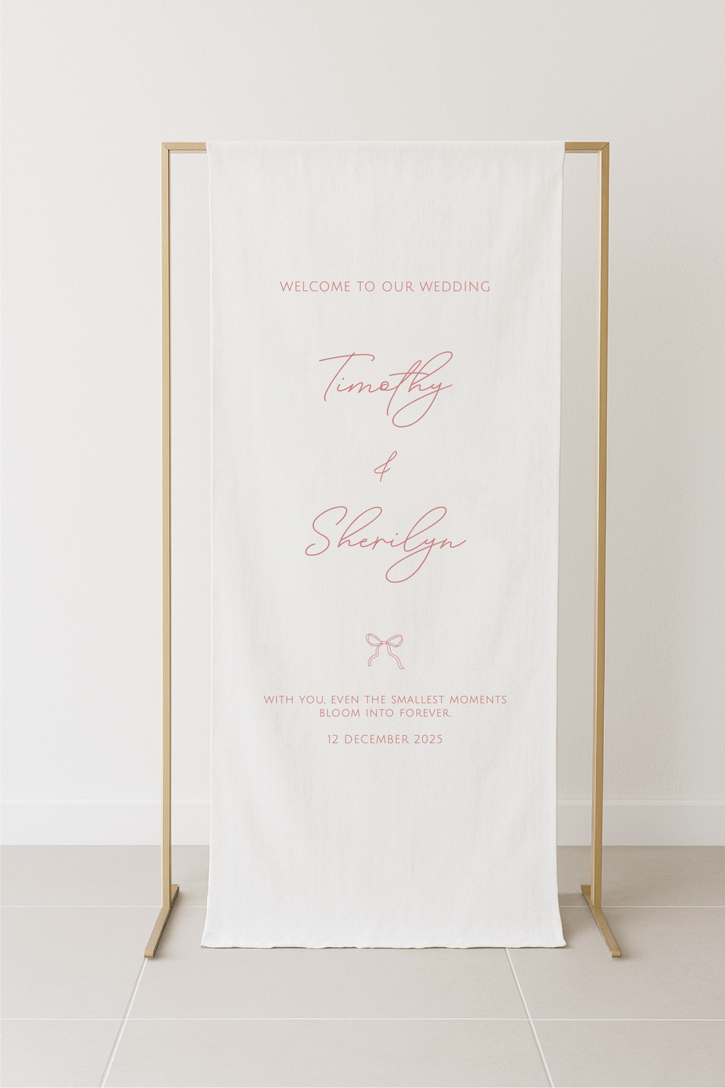 Coquette Wedding/Proposal Fabric Signage