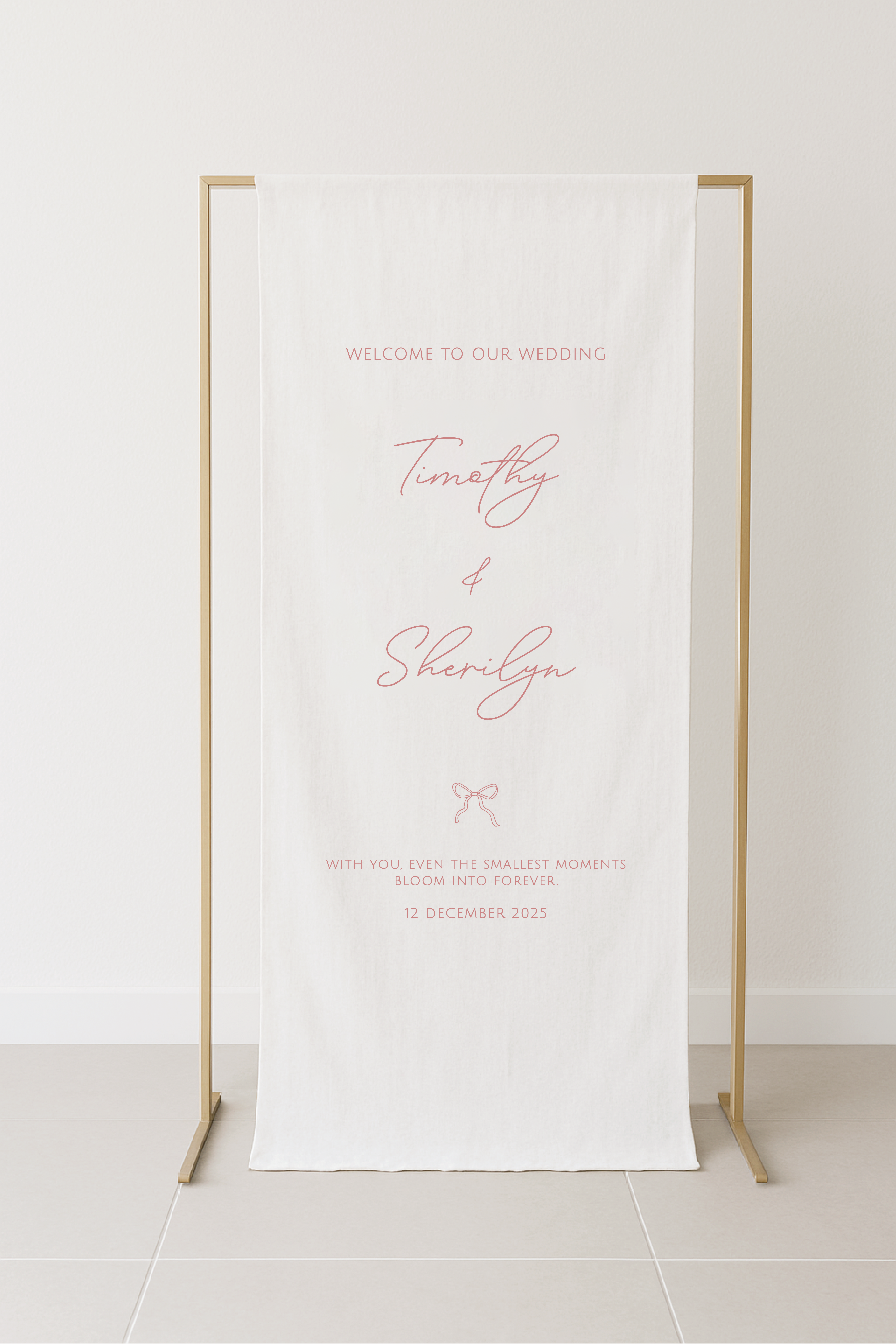 Coquette Wedding/Proposal Fabric Signage