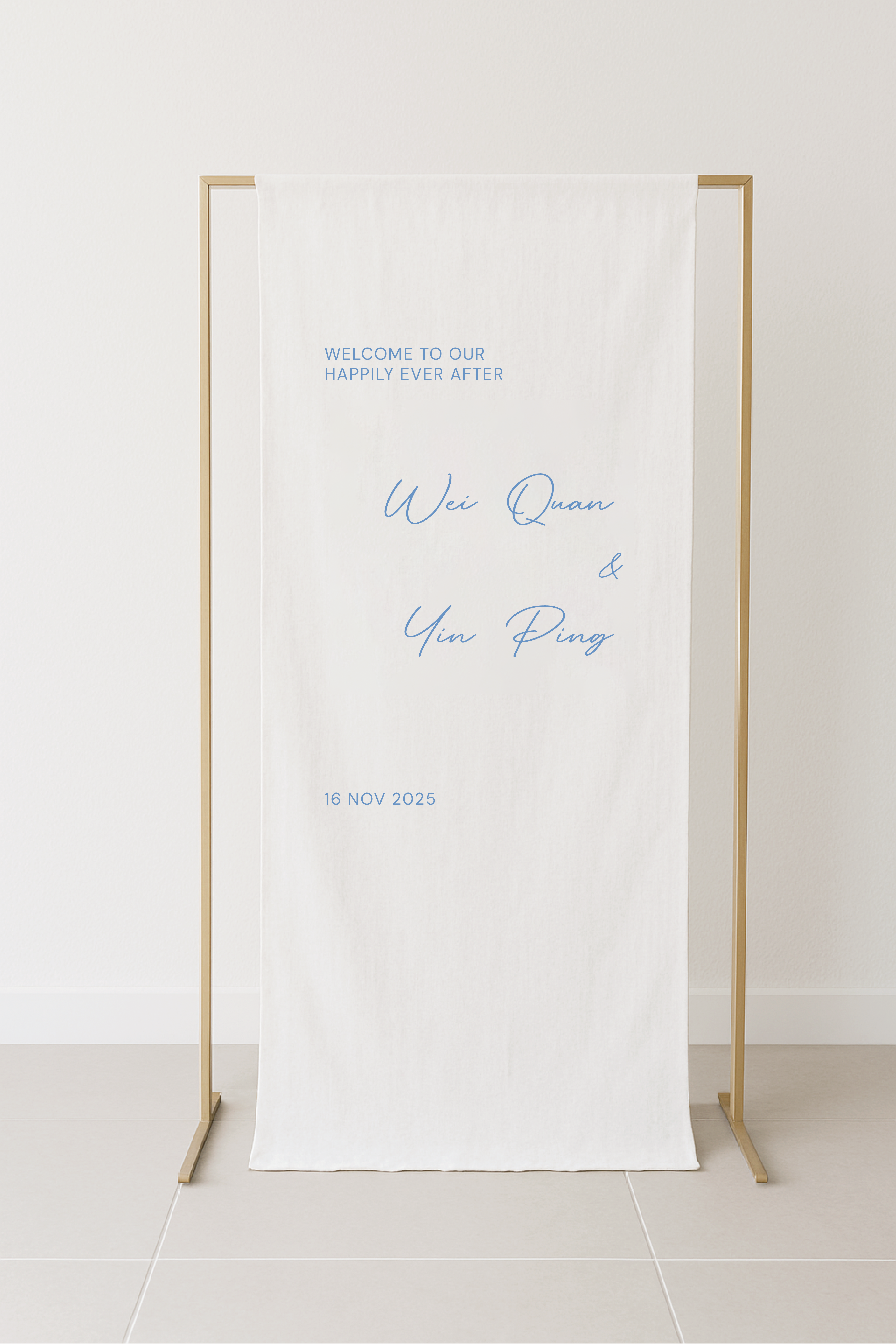 Minimal Wedding/Proposal Fabric Signage