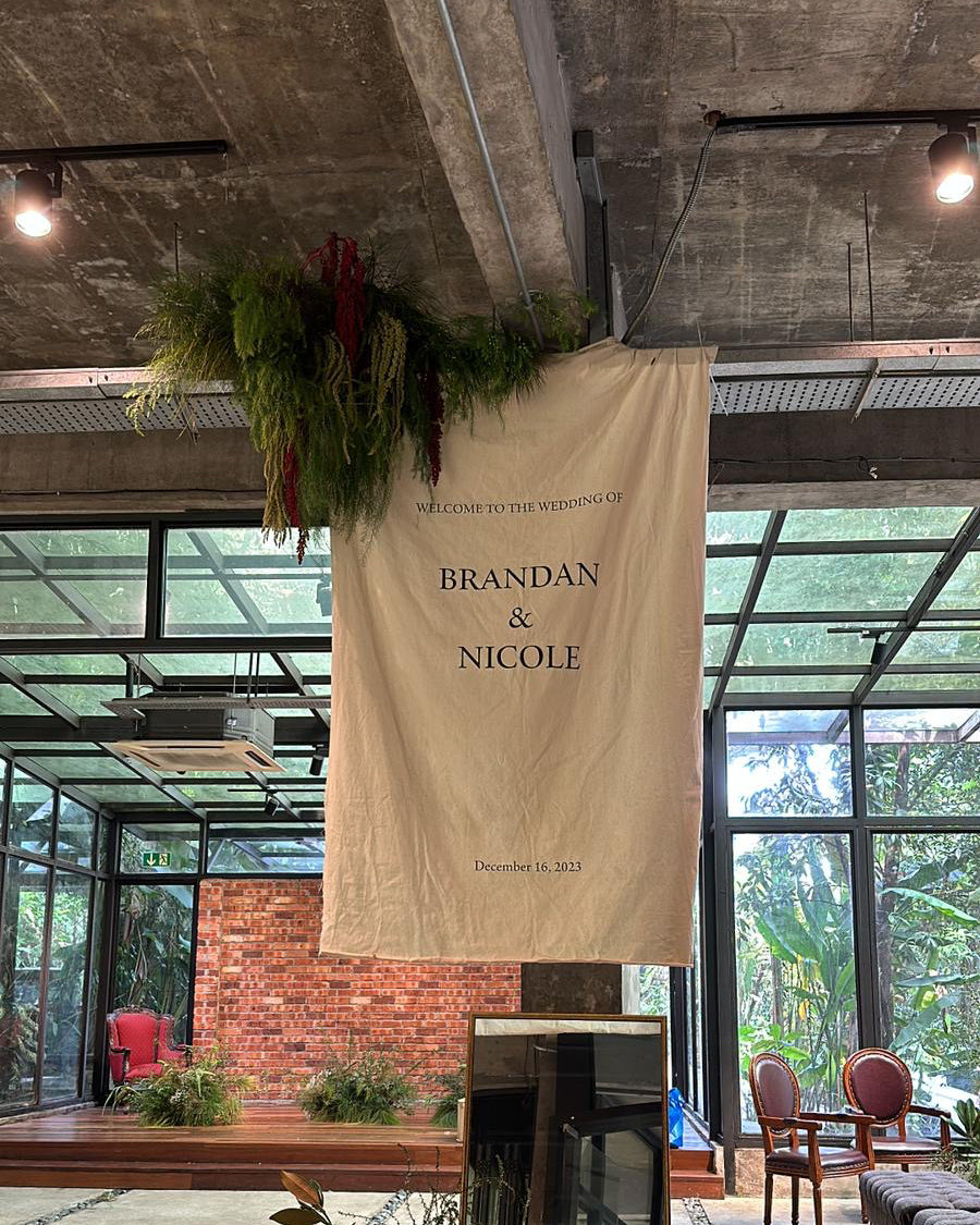 Linen Wedding Welcome Signage