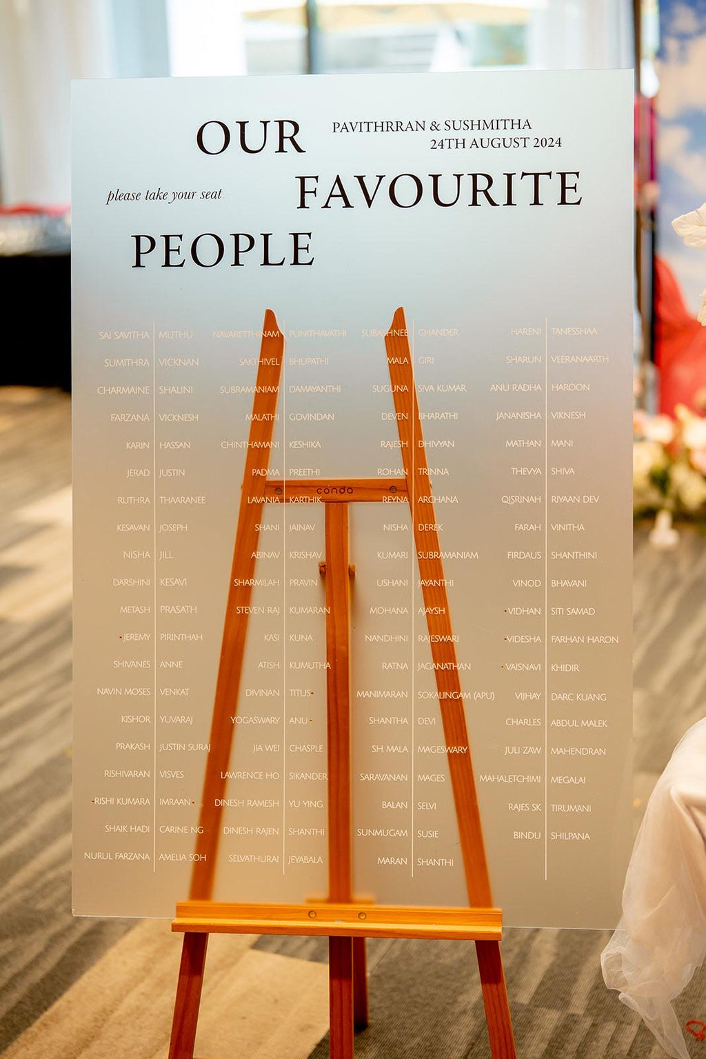 Acrylic Wedding Seating Chart Signage